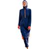 MARINA SWIMWEAR Costume da bagno intero islamico modesto da donna | set Burkini musulmano da 4 pezzi (top, pantaloni, cappuccio, bustier) | Rashguard a maniche lunghe con copertura completa, Blu navy/1, XS