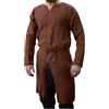 VPQILH Tunica Medievale da Uomo Vendita, Camicia Uomo Larp Knight Camicia a Fessura Maglietta Manica Lunga Camicie di Cotone, Camicia del Rinascimento Maschile Pirata Maschile Rock Robe Cosplay Costume