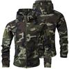 Genérico Giacca addensata in pile invernale abbigliamento tattico mimetico Blazer sportivo alpinismo impermeabile con cappuccio esterno con tasche per braccia slim fit, mimetico, XS