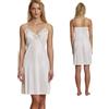 ANDRA Sottoveste Spallina Sottile Ricamata in Raso (IT, Testo, L, Regular, Regular, Bianco/Seta)