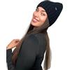 Offtopic® Berretto Invernale Donna in Cashmere con Interno 100% Seta, Cappello Anticrespo per Capelli in Ordine, Cuffia Elegante e Calda, Idea Regalo Perfetta per l'inverno - Nero