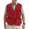 HZQIFEI Uomo Gilet da Pesca Multitasche Giubbino da Lavoro Smanicato Traspirante Outdoor Vest JRC Safari Giacche Gilet MJ15 (Rosso, XXL)