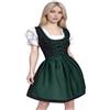 Generico Costume Bavarese per Feste di Carnevale Abito Tradizionale Dirndl per Oktoberfest Birra Festival Costume da Ragazza Della Birra Dell'Oktoberfest Vestito Tirolese Carnevale (A01A-Dark Green, L)