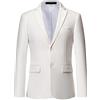 Generic Giacca Blazer da Uomo Casual da Lavoro, Leggera, in Maglia, Sportiva, con Due Bottoni, Bianca, Taglia XL