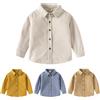 Yanmucy Camicia a maniche lunghe per ragazzi in velluto a coste con bottoni, camicia casual per bambini da 2 a 9 anni, vestibilità regolare