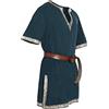 Caxndycing Tunica medievale da uomo tunica LARP Knight camicia rock robe cosplay costume Halloween festa medievale costume vichingo rinascimentale colletto alto camicia, verde, XL
