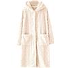 ANHATUIV Vestaglie da donna in pile con cappuccio e tasche, accappatoi in maglia a cavo, con bottoni, pigiama invernale accogliente, abbigliamento da notte in peluche, accappatoio spa super morbido