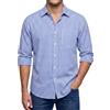 Enlision Camicia Uomo Maniche Lunghe a Quadri Felpata Azzurro Cielo e Bianco Camicie Casual da Uomo con Tasche Collo Botton-Down Regular Fit 6XL