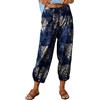 ABYOVRT Pantaloni Casual Donna A Vita Alta Estate Baggy 7/8 Pantaloni di Cotone di Lino Leggeri Comodi Pantaloni Casual con Tasche,Bianco,