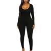 Rongseng Rongseg Tuta Intera Donna Tutina Donna Aderente Manica Lunga Yoga Jumpsuit Sportiva Push Up Slims Abbigliamento Moda Elastico Rompers One Piece Palestra Leggings per Fitness Yoga Clubwear