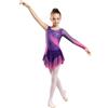 Chaoyinn Bambini Vestito Danza Latino Jazz Una Manica Strass Abito Pattinaggio Artistico Competizione Bambina Body Ginnastica Ritmica