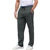 YloveM Pantaloni Uomo Estivi Casual Elasticizzati Larghi Pantaloni da Lavoro Uomo Estivi con Coulisse Leggeri Chino Pantalaccio Uomo Estivo con Tasca con Cerniera Yoga