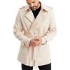 Leif Nelson Trench - Giacca corta da uomo, a mezza stagione, da uomo, in 100% cotone, beige., L