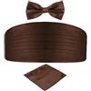 DonDon set di 3 pezzi da uomo, contenente fascia da smoking, papillon e fazzoletto da taschino, tutti dello stesso colore per occasioni festive