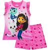 DreamWorks Animation SKG DreamWorks Pigiama Corto per Ragazze Gabby's Dollhouse Volant sulle Spalle Set Pigiama per Bambini La casa delle Bambole di Gabby Rosa 9-10 Anni