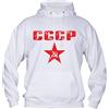 Social Crazy Felpa Uomo con Cappuccio Basic Top qualità Top vestibilità - Red CCCP Star - Divertente Humor Made in Italy (Bianco, M)