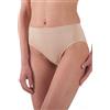 Generico Bellissima Slip Midi Art.025 Seamless Senza Cuciture SGAMBATO in Microfibra 6pz (S/M, Naturale)