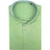 P-Club Camicia Uomo Manica Lunga 100% Puro Lino Taglie Forti Collo alla Coreana 4XL 5XL 6XL (4XL - Verde)