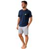 Lotto Pigiama Uomo Corto Estivo - Cotone T-Shirt + Pantaloncino - Completo Uomo Sportivo Casa - Estivo Cotone (1125 Blu, 3XL)