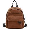 WisePoint Mini zaino, zaino casual in velluto a coste da donna, zaino portatile piccolo zaino con spallacci staccabili per shopping, viaggi, Marrone, S