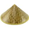 OFFILICIOUS Cappello orientale in paglia di bambù in stile cinese, leggero e traspirante, cappello da pesca per agricoltori e pesca, cappello da sole impermeabile