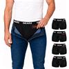 GEARZ - Lotto da 4 Boxer Uomo Antifurto Nero Taglia L - Pack 4 Boxer da Viaggio con Tasche Anti Pickpocket - Intimo Uomo Cotone Nero