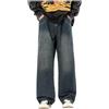 RUMAOZIA Jeans da uomo Baggy Jeans Hip Hop Jeans Vintage Y2K Straight Leg Streetwear Relaxed Fit Jeans Pantaloni Casual Denim Pantaloni con gamba larga Jeans