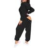 Bauzuoyo Set pigiama da donna Natale sexy in pile, tuta da casa in flanella, con cappuccio, tuta da donna con patta sul fondo, pigiama intero in peluche Onesie San Valentino, Nero , M