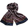XUYUZUAU Sciarpa da uomo in 100% seta, a doppio strato, foulard alla moda, formale, casual, da lavoro, motivo Paisley blu scuro, taglia unica