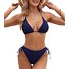 Genfien Costume da Bagno Donna Due Pezzi Bikini Set Halter | Reggiseno Bikini Top Triangolo Tanga,Brasiliano,Beachwear,Swimwear,Costumi da Mare