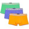 Emporio Armani Stretch Cotton Bold Monogram 3-Pack Trunk, Boxer Uomo, Multicolore (Fluo Orange-Fluo Green-Fluo Violet), S