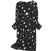 CHUNG Camicia da notte da donna, sopra il ginocchio, a maniche lunghe, girocollo, in cotone, con motivo carino, abbigliamento da casa per primavera estate, L