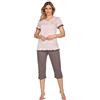 e.Femme Pigiama da Donna Marion 310, Manica Corta, 50% Cotone e 50% Modal, Salmone a Pois, 52