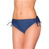 Aquarti Slip Costume Donna con Laccetti - Slip Bikini Donna Regolabile con Arricciatura, Blu Denim Scuro, 50