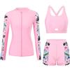 Ausing Rashguard - Set da donna Rashguard di Wakeboard,set da surf da spiaggia con Tankini + Pantaloncini S-XXL