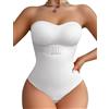 FEOYA Body Modellante Donna Shapewear Bodysuit Ventre Piatto Contenitivo, bianco, S