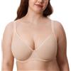 DELIMIRA Donna Reggiseno in Rete Trasparente Beige 7C