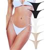 Kuku Panda Sexy G, Perizoma da Donna, Biancheria Intima, Mutandine, Senza Cuciture, Confezione da 6, Nero/Bianco/Beige, S