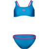 Arena Costume da Bagno per Ragazze in Due Pezzi, Stile Casual, Bikini da Piscina o Spiaggia, Blu Cina/Freak Rose/Acqua, 30