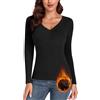WOWENY Canottiera Termica da Donna con Pizzo, Senza Maniche, Invernale, con Scollo a V, in Pile