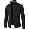 Evoga Cardigan Maglione Uomo Invernale Caldo Foderato in Pile con Cerniera Intera (IT, Testo, XL, Regular, Regular, Nero)