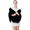 BEAUTELICATE Stola Coprispalle di Pelliccia Sintetica Donna Scialle Brolero Ecopelliccia Calda Sciarpa Elegante per Sposa Matrimonio Invernale Cerimonia Festa (Nero, Taglia Unica)