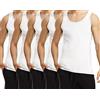 TUUHAW Canottiera Uomo Pacco da 5 100% Cotone Canottiera Colori Multipli e Taglie Bianco XL