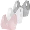 HIHOSSI Reggiseni per Allattamento maternità - Reggiseno da Notte in Cotone Morbido per Gravidanza e Allattamento