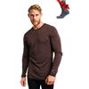 Merino.tech Maglia Termica Lana Merino Uomo Maniche Lunghe + Calzini (X-Large, 250 Chocolate)