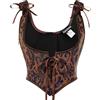 SCARLET DARKNESS Corsetto da donna rinascimentale sottoseno Boned Lace Up Corsetto Top, marrone, 54
