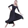 UJEDFHV Abito da Ballo da Sala Abito da Ballo Sala Moderno Standard Donna for Spettacoli di Valzer/Tango/Foxtrot Competizione(Black,L)