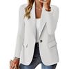 Generico Blazer da Donna per Lavoro Casual, Blazer Aperto sul Davanti a Maniche Lunghe (White,S)