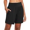baleaf Pantaloncini da Corsa Vita Alta Pantaloncini Sportivi Donna con Slip Interni Tasca Posteriore Cerniera
