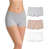 Risalti Boxer Donna Vita Alta in Bamboo 3 Pezzi - Morbidi Mutande in Cotone, Intimo Made in Italy